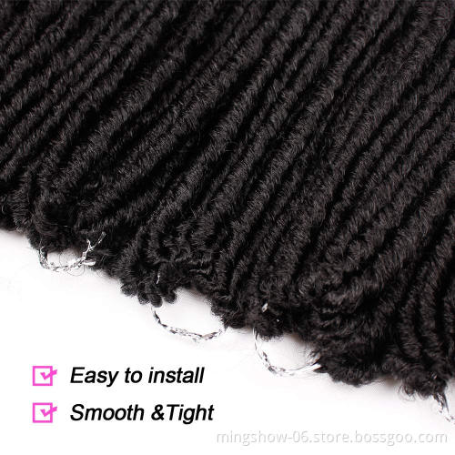Wholesale crochet hair vendors pre - looped goddess locs crochet braids crochet braid hair faux locs with curly ends wavy faux